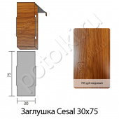 потолок Заглушка к рейке 30/75 Cesal Дуб медовый 705 алюминий фото