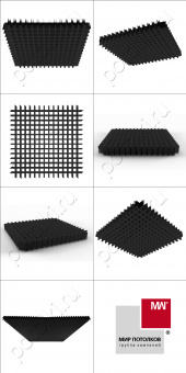 Потолок Грильято Классик цвет черный матовый ячейка 40X40
